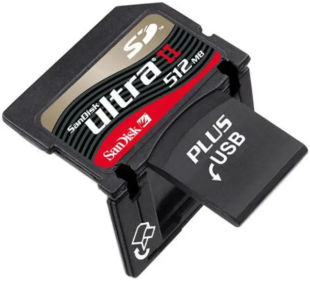 Alt view image 3 of 5 - SanDisk Ultra II 512MB SD Plus USB Flash Card Model SDSDPH-512-901