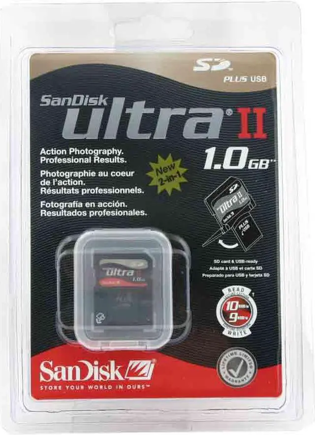 Alt view image 2 of 3 - SanDisk Ultra II 1GB SD Plus USB Flash Card Model SDSDPH-1024-901