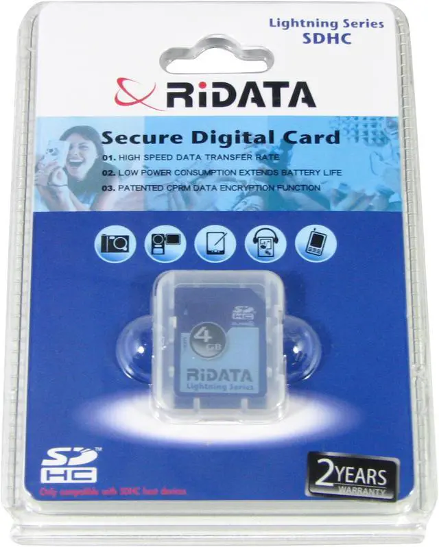Alt view image 4 of 4 - RiDATA PRO 4GB Secure Digital (SD) Flash Card Model SDCR4G-SILV