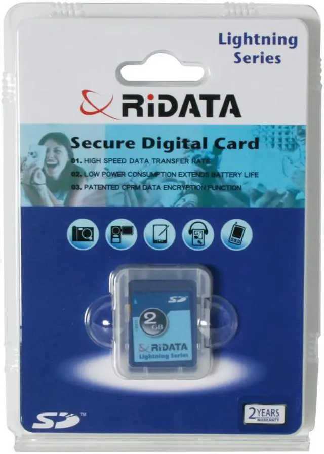 Alt view image 2 of 2 - RiDATA Lightning 2GB Secure Digital (SD) 60X Flash Card Model RDSDC2G-LIG