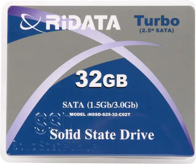 Main image of RiDATA Turbo 2.5" 32GB SATA II SLC Internal Solid State Drive (SSD) NSSD-S25-32-CO2T - OEM