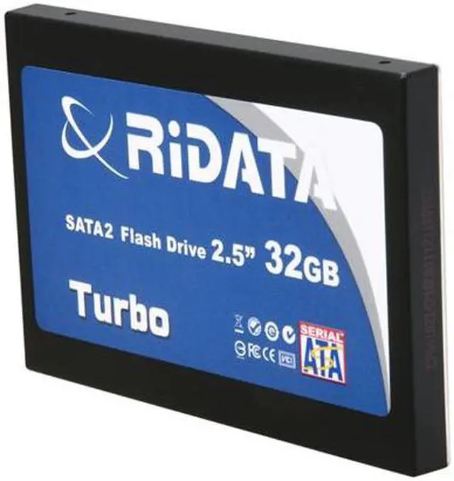 Alt view image 2 of 4 - RiDATA Turbo 2.5" 32GB SATA II SLC Internal Solid State Drive (SSD) NSSD-S25-32-CO2T - OEM