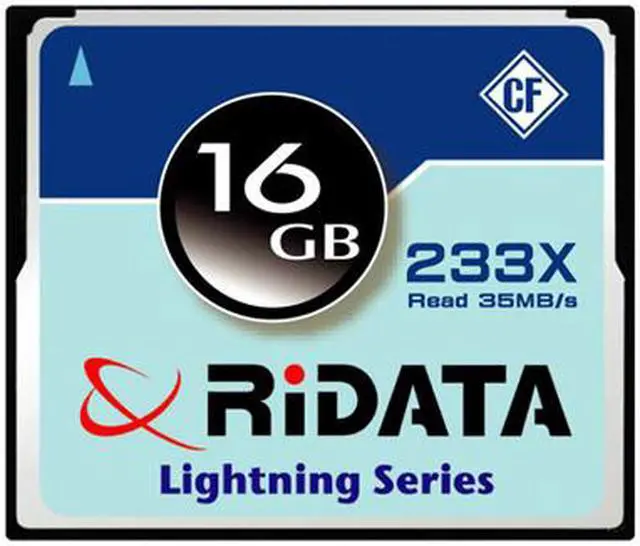 Main image of RiDATA Lightning Series 16GB Compact Flash (CF) Flash Card Model CFR16G-233X-LIG2