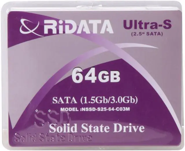 Alt view image 5 of 5 - RiDATA 2.5" 64GB SATA Internal Solid State Drive (SSD) NSSD-S25-64-CO3M