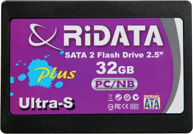 Alt view image 3 of 5 - RiDATA Ultra-S Plus 2.5" 32GB SATA II MLC Internal Solid State Drive (SSD) NSSD-S25-32-C04MPN