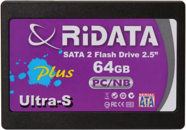 Alt view image 4 of 6 - RiDATA 2.5" 64GB SATA II 3.0Gb MLC Internal Solid State Drive (SSD) NSSD-S25-64-C04MPN