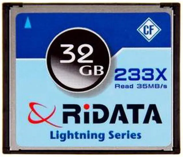 Main image of RiDATA Lightning Series 32GB Compact Flash (CF) Flash Card Model RDCF32G-233X-LIG