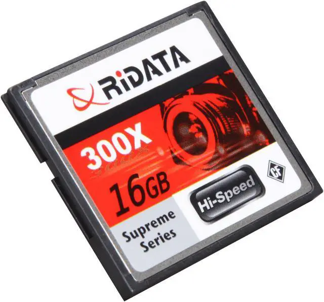Main image of RiDATA Supreme Series 16GB Compact Flash (CF) Flash Card Model CFR16G-300X-SUP