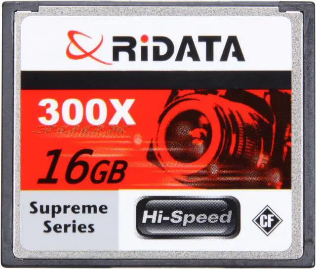 Alt view image 2 of 4 - RiDATA Supreme Series 16GB Compact Flash (CF) Flash Card Model CFR16G-300X-SUP
