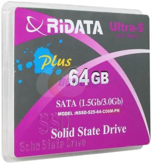 Main image of RiDATA Ultra-S Plus 2.5" 64GB SATA II MLC Internal Solid State Drive (SSD) NSSD-S25-64-C06MPN