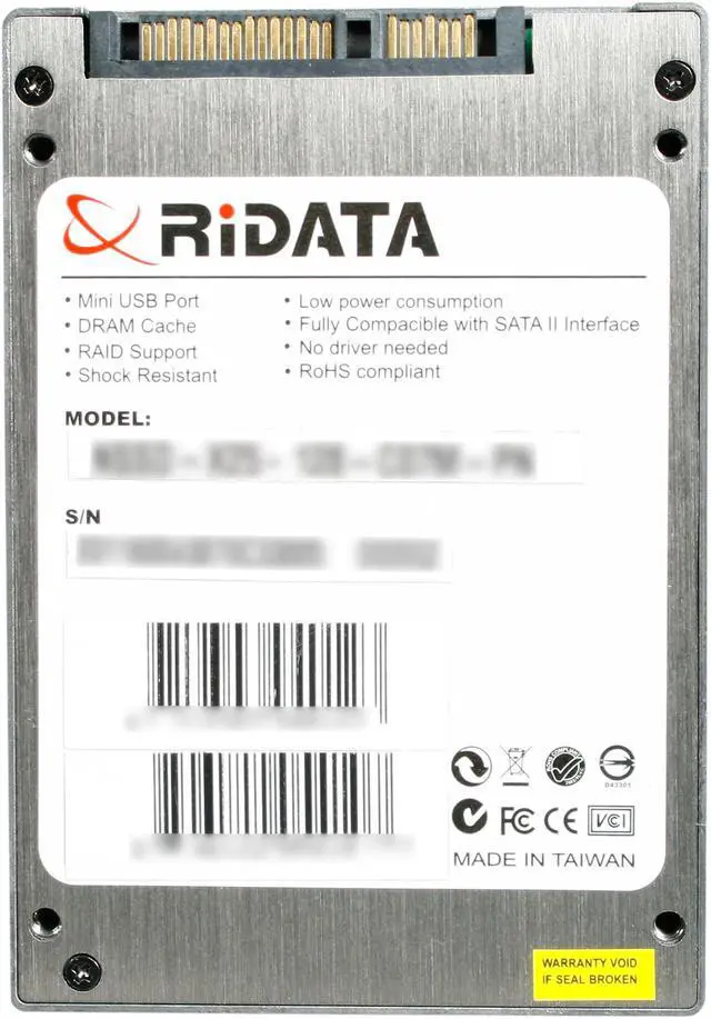 Alt view image 5 of 6 - RiDATA X Series 2.5" 128GB SATA II MLC Internal Solid State Drive (SSD) NSSD-X25-128-C07MPN