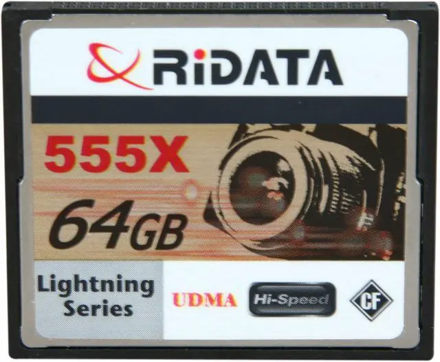 Alt view image 2 of 5 - RiDATA Lightning Series 64GB Compact Flash (CF) 555X Flash Card Model RDCF64G-555X-LIG