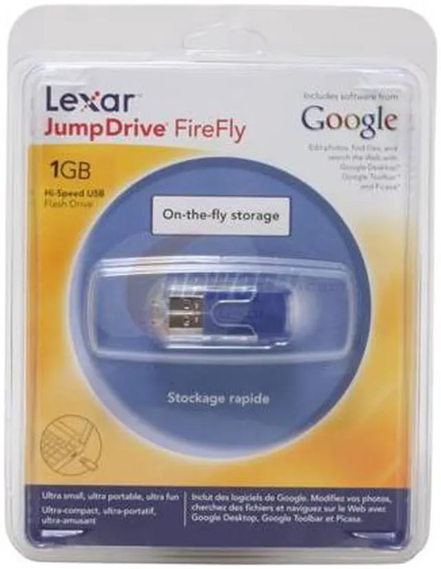 Alt view image 2 of 2 - Lexar JumpDrive FireFly (Blue) 1GB Flash Drive (USB2.0 Portable) JDFF1GB-431