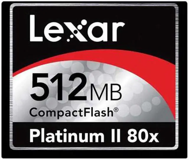 Main image of Lexar Platinum II 512MB Compact Flash (CF) Flash Card Model CF512-80-664