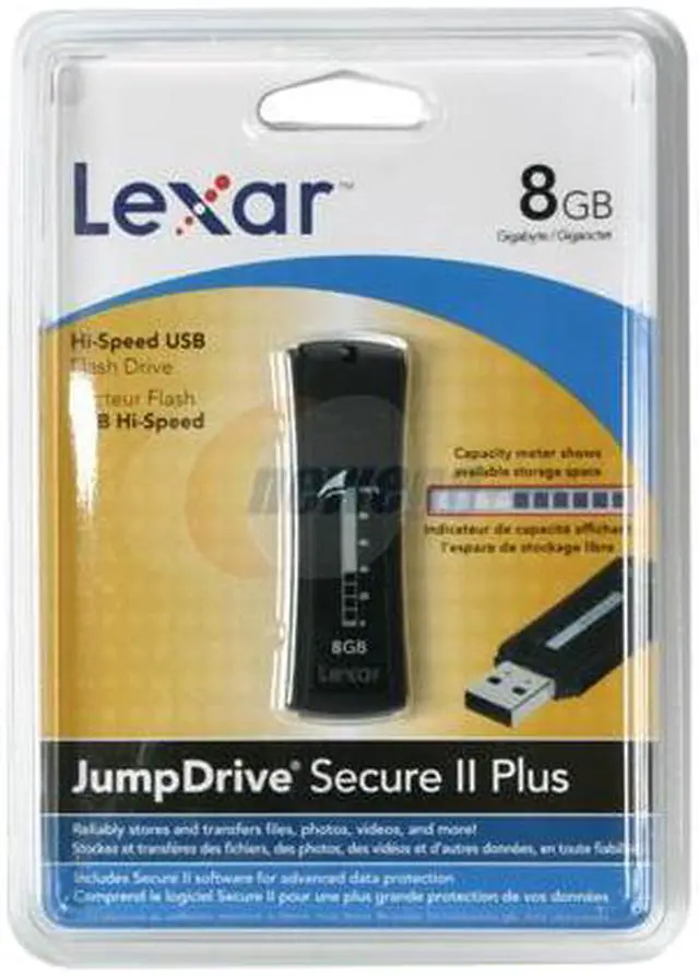 Main image of Lexar JumpDrive Secure II Plus 8GB Flash Drive (USB2.0 Portable) JDSEP8GB-431