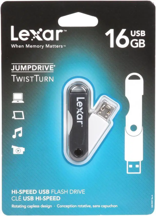 Alt view image 4 of 4 - Lexar JumpDrive TwistTurn 16GB USB 2.0 Flash Drive LJDTT16GASBNA