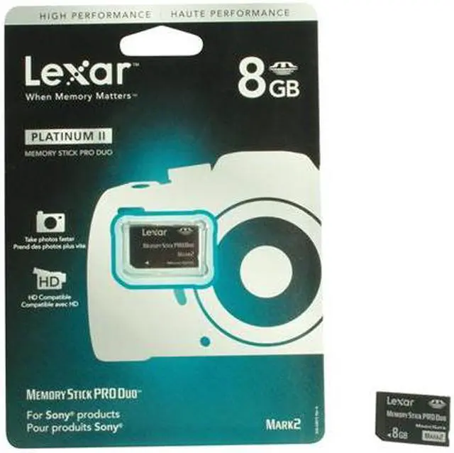 Alt view image 5 of 5 - Lexar Platinum II 8GB Memory Stick Pro Duo (MS Pro Duo) Flash Card Model LMSPD8GBBSBNA