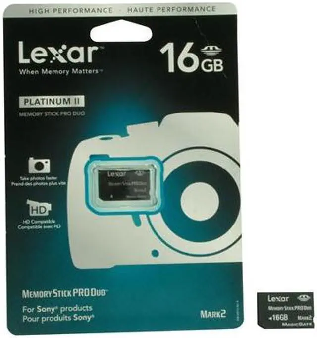 Alt view image 5 of 5 - Lexar Platinum II 16GB Memory Stick Pro Duo (MS Pro Duo) Flash Card Model LMSPD16GBSBNA