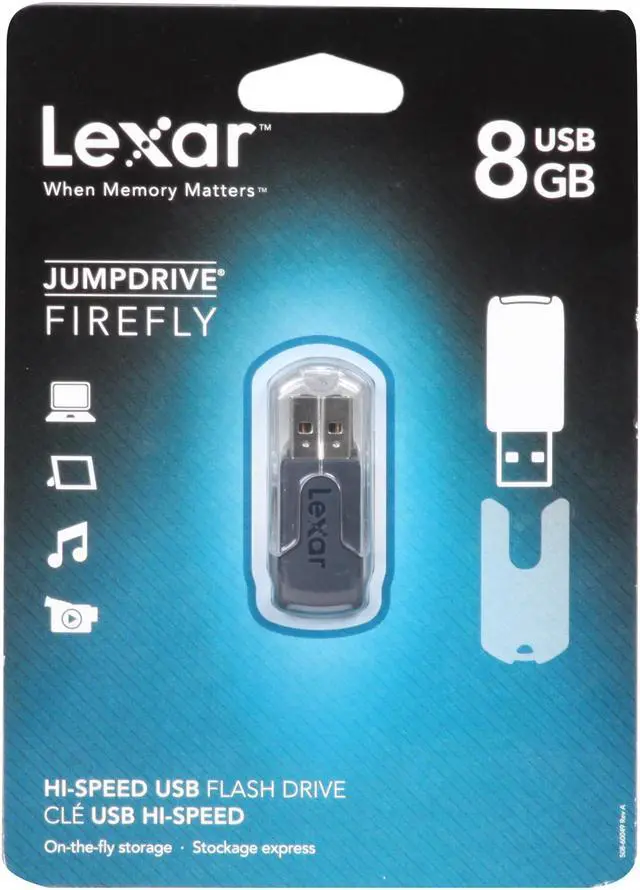 Alt view image 4 of 4 - Lexar JumpDrive FireFly 8GB USB 2.0 Flash Drive LJDFF8GBASBNA