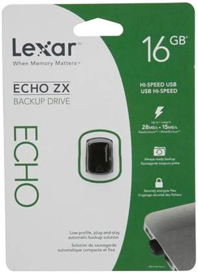 Alt view image 4 of 4 - Lexar Echo ZX 16GB Backup Drive LEHZX16GBSBNA