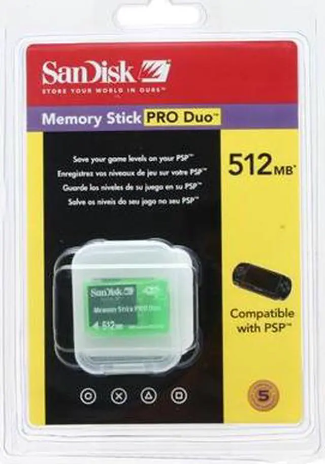 Alt view image 2 of 3 - SanDisk GAMING 512MB Memory Stick Pro Duo (MS Pro Duo) Flash Card Model SDMSG-512-A10
