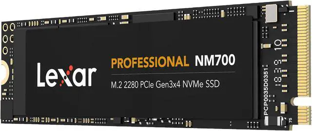 Alt view image 2 of 4 - Lexar Professional NM700 M.2 2280 512GB PCIe Gen3 x4 NVMe 3D TLC Internal Solid State Drive (SSD) LNM700-512RBNA