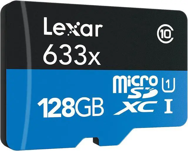 Alt view image 2 of 3 - Lexar 128GB High-Performance 633x microSDXC UHS-I/U1 Class 10 Memory Card w/ SD Adapter (LSDMI128BBNL633A)