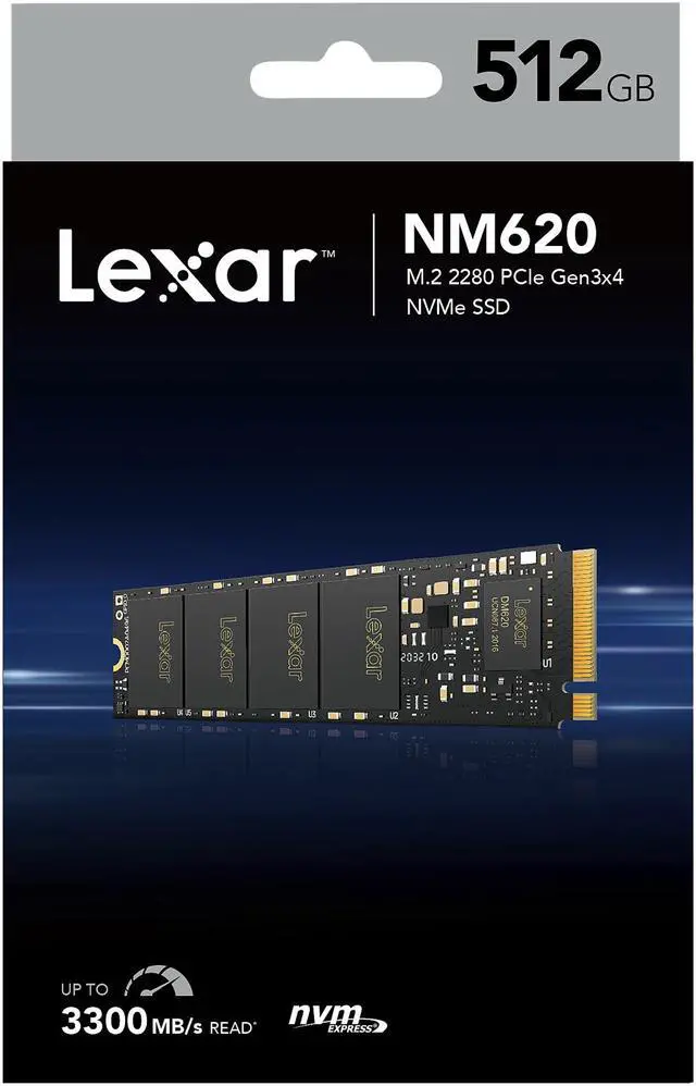 Alt view image 15 of 15 - Lexar NM620 M.2 2280 512GB PCIe Gen3x4 NVMe 3D TLC Internal Solid State Drive (SSD) LNM620X512G-RNNNU