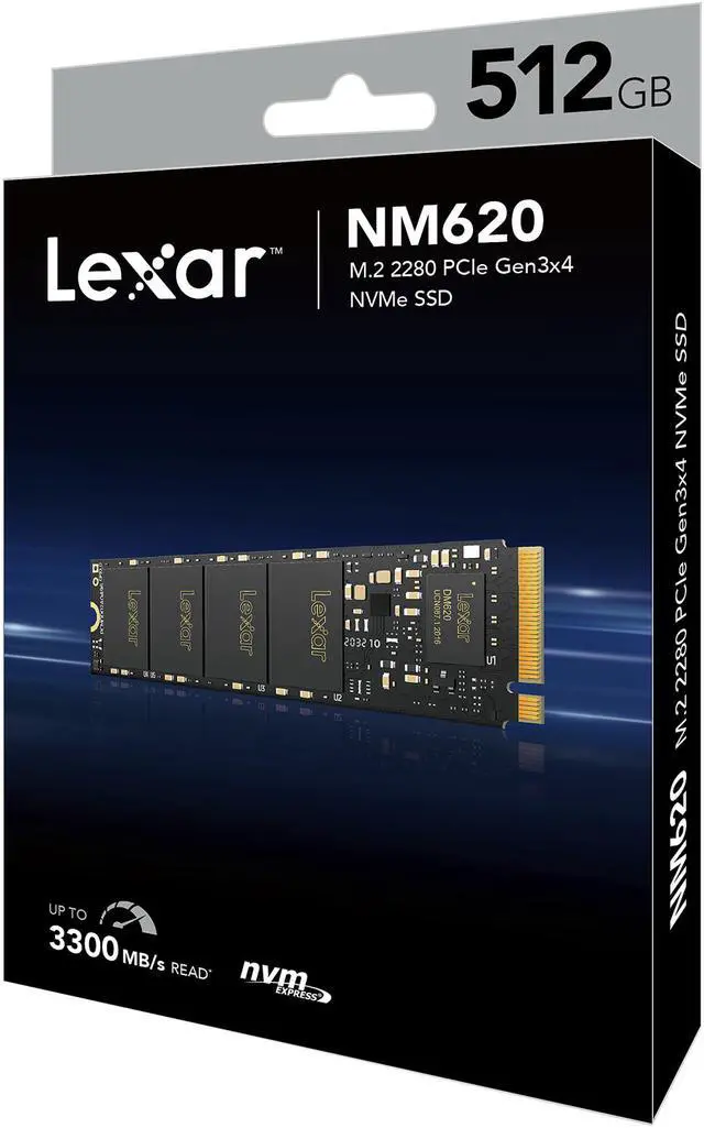 Alt view image 14 of 15 - Lexar NM620 M.2 2280 512GB PCIe Gen3x4 NVMe 3D TLC Internal Solid State Drive (SSD) LNM620X512G-RNNNU