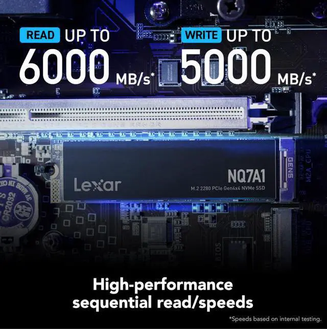 Alt view image 2 of 4 - Lexar NQ7A1 M.2 2280 2TB PCI-Express 4.0 x4 3D NAND Internal Solid State Drive (SSD) LNQ7A1X002T-HNNNU - OEM
