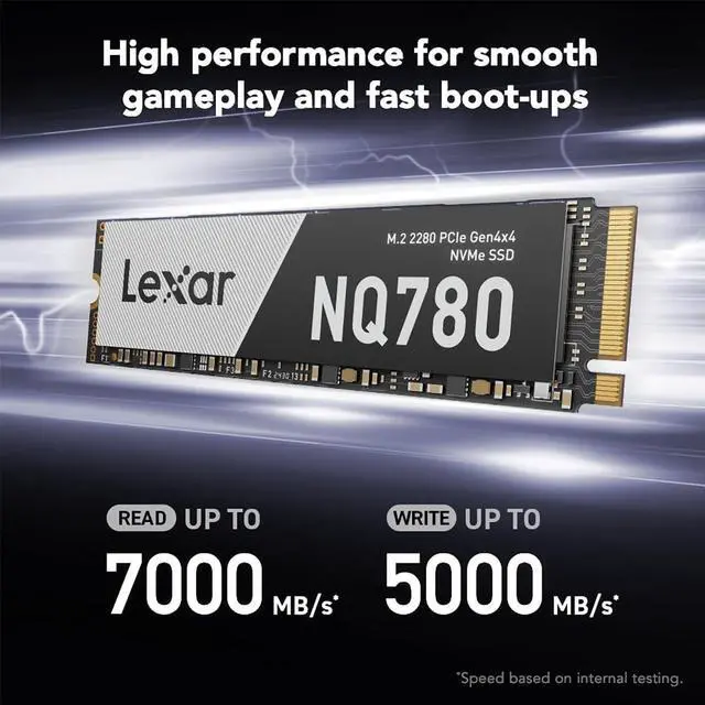 Alt view image 2 of 7 - Lexar 1TB NQ780 PCIe Gen4 Internal SSD, Up to 6000/2500 MB/s Read/Write, Compatible with PS5, for casual gamers and creators