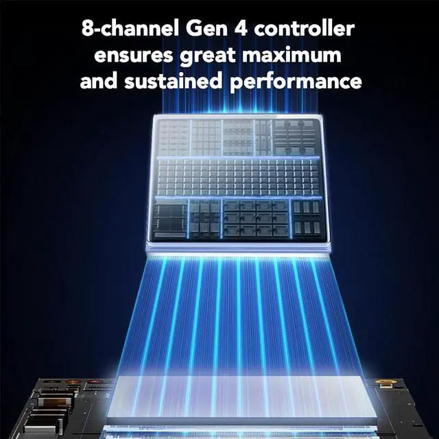 Alt view image 3 of 7 - Lexar 1TB NQ780 PCIe Gen4 Internal SSD, Up to 6000/2500 MB/s Read/Write, Compatible with PS5, for casual gamers and creators