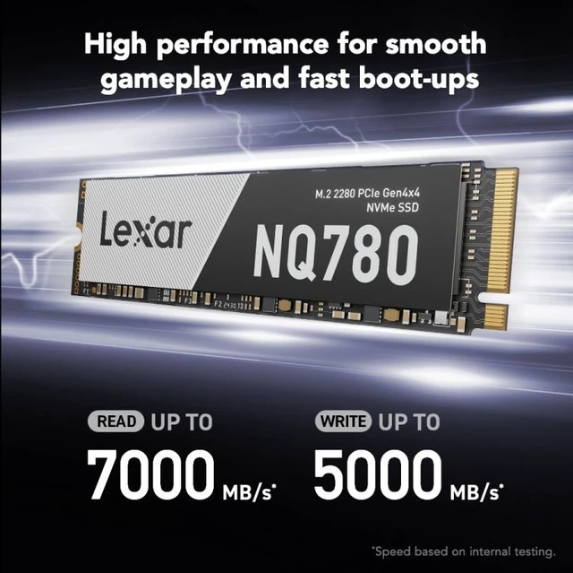 Alt view image 2 of 7 - Lexar 2TB NQ780 PCIe Gen4 Internal SSD, Up to 7000/5000 MB/s Read/Write, Compatible with PS5, for casual gamers and creators