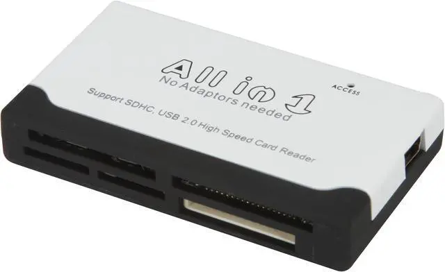 Main image of BYTECC U2CR-510 USB 2.0 6-slots All-IN-1 Palm-sized Card Reader, White/Black Support SDHC, T-Flash, no adaptor needed