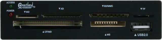 Alt view image 2 of 4 - SYBA 3.5" Drive Bay USB 2.0 6 Slot Card Reader with 1 USB 2.0 Port - CL-CRD20036