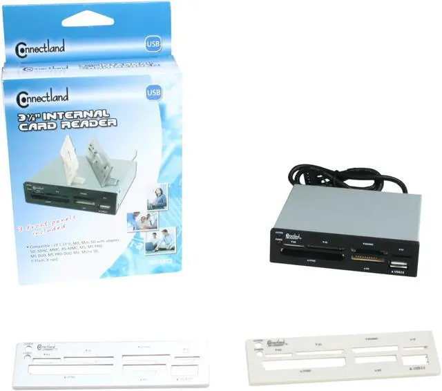 Alt view image 4 of 4 - SYBA 3.5" Drive Bay USB 2.0 6 Slot Card Reader with 1 USB 2.0 Port - CL-CRD20036