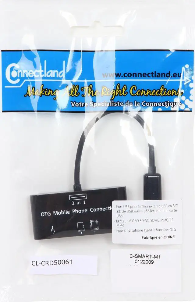 Alt view image 3 of 3 - SYBA CL-CRD50061 3-in-1 Micro USB OTG 5 Card Micro USB to Card Reader/USB Hub Cable for Mobile Devices