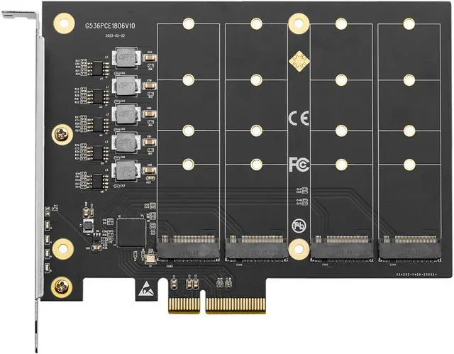 Alt view image 2 of 8 - PCIe 3.0 x4 to 4-Port M.2 NVMe Adapter Card
