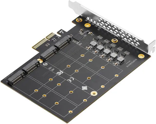 Alt view image 3 of 8 - PCIe 3.0 x4 to 4-Port M.2 NVMe Adapter Card