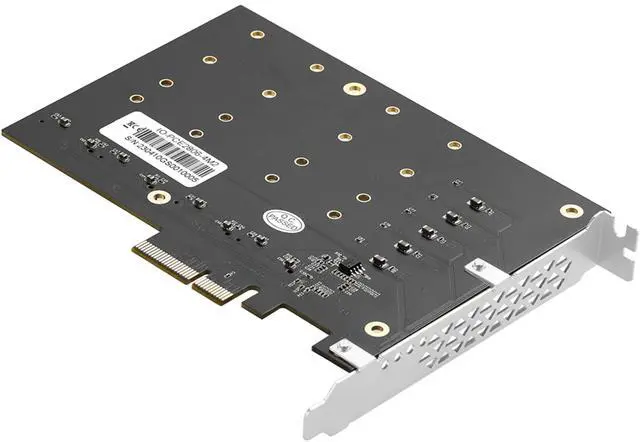 Alt view image 4 of 8 - PCIe 3.0 x4 to 4-Port M.2 NVMe Adapter Card