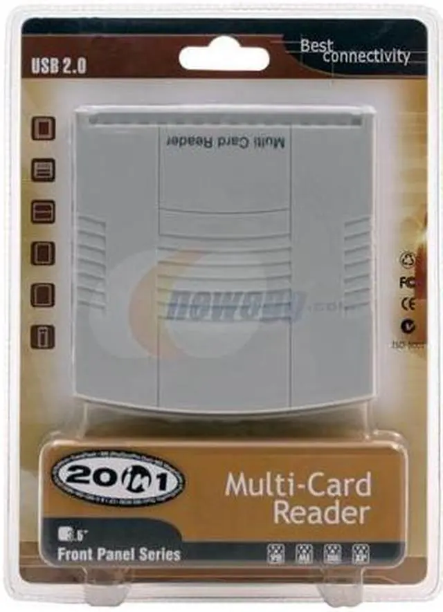 Alt view image 6 of 6 - SYBA SD-U2CR-DUO 20-in-1 USB 2.0 3.5" Front Panel Multi Card Reader