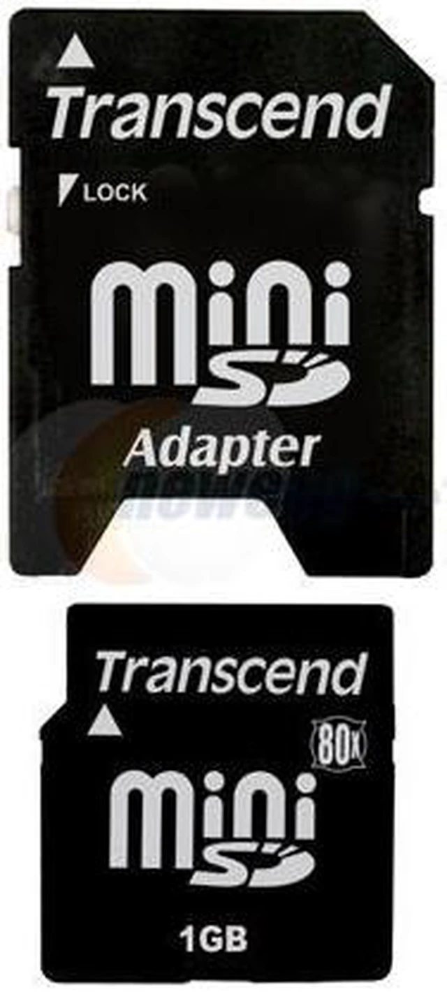 Alt view image 2 of 2 - Transcend 1GB MiniSD Flash Card Model TS1GSDM80
