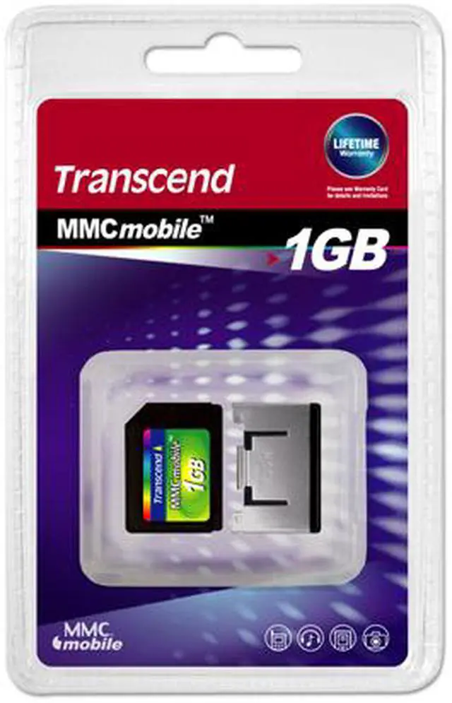 Alt view image 2 of 2 - Transcend 1GB MultiMedia Mobile (MMC mobile) Flash Card Model TS1GRMMC4