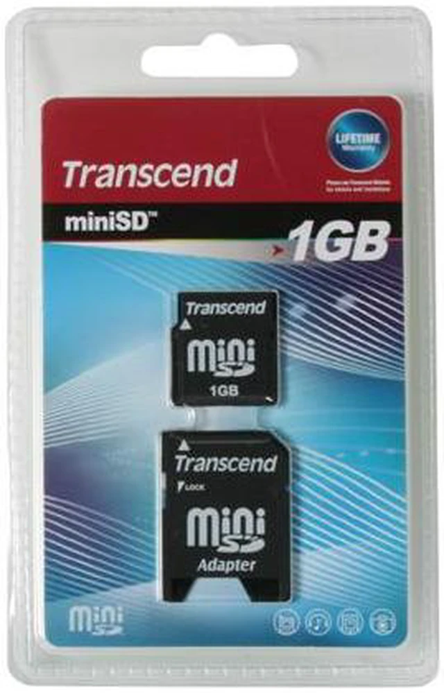 Alt view image 2 of 2 - Transcend 1GB MiniSD Flash Card Model TS1GSDM