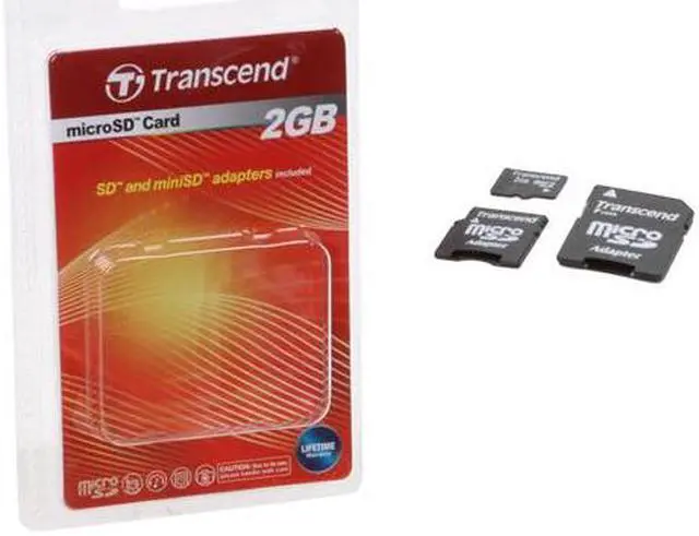 Alt view image 3 of 3 - Transcend 2GB MicroSD Flash Card Model TS2GUSD-2