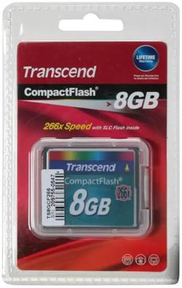 Alt view image 2 of 2 - Transcend 8GB Compact Flash (CF) Flash Card Model TS8GCF266
