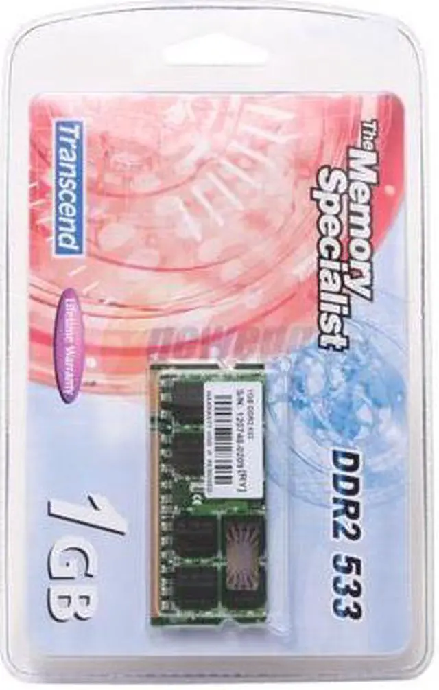 Main image of Transcend 1GB 200-Pin DDR2 SO-DIMM DDR2 533 (PC2 4200) Laptop Memory Model TS533N2-1024