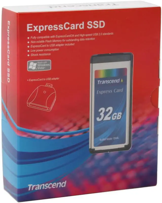 Alt view image 4 of 4 - Transcend 32GB ExpressCard External Solid State Drive (SSD) TS32GSSD34E-M