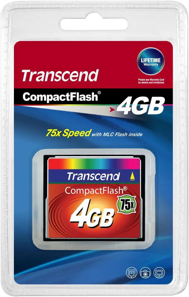 Alt view image 2 of 2 - Transcend 4GB Compact Flash (CF) Flash Card Model TS4GCF75