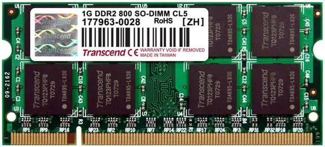 Main image of Transcend 1GB 200-Pin DDR2 SO-DIMM DDR2 800 (PC2 6400) Laptop Memory Model JM800QSJ-1G